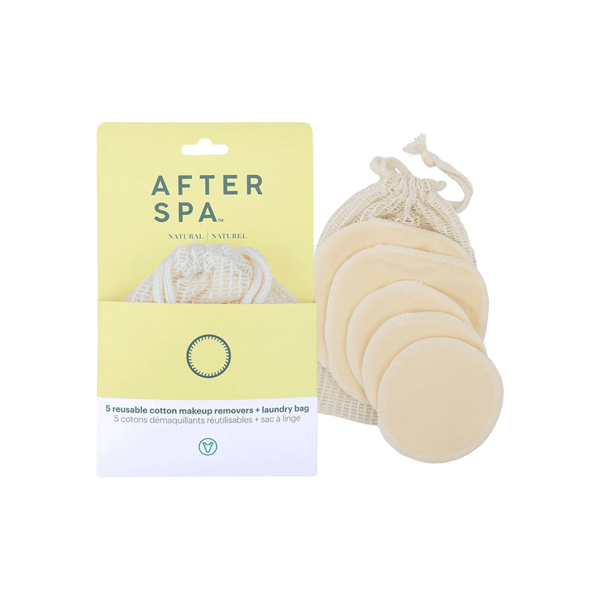 AFTERSPA 5 REUSABLE COTTON MAKEUP REMOVERS + LAUNDRY BAG